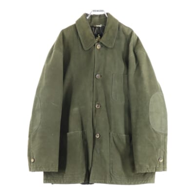 90S VINTAGE スエードレザー カバーオール ジャケット カーキ Bランク