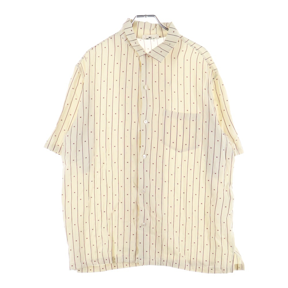 トリオンフ プリント総柄 ストライプ 開襟半袖シャツ ベージュ 2C09B825W Bランク
