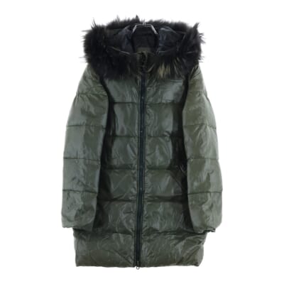 KAPPA ファー付きダウンコート カーキ Bランク