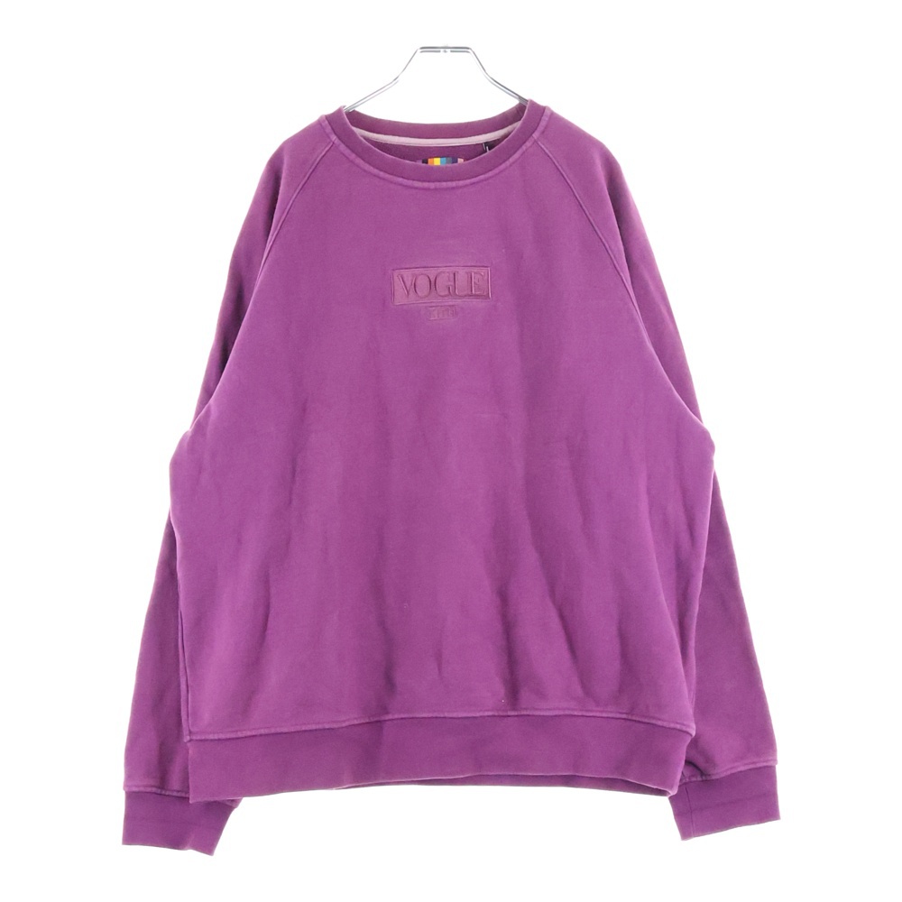 ×VOGUE ボーグ フロントエンブロイダリーデザイン クルーネック スウェット トレーナー パープル KH3218 Bランク