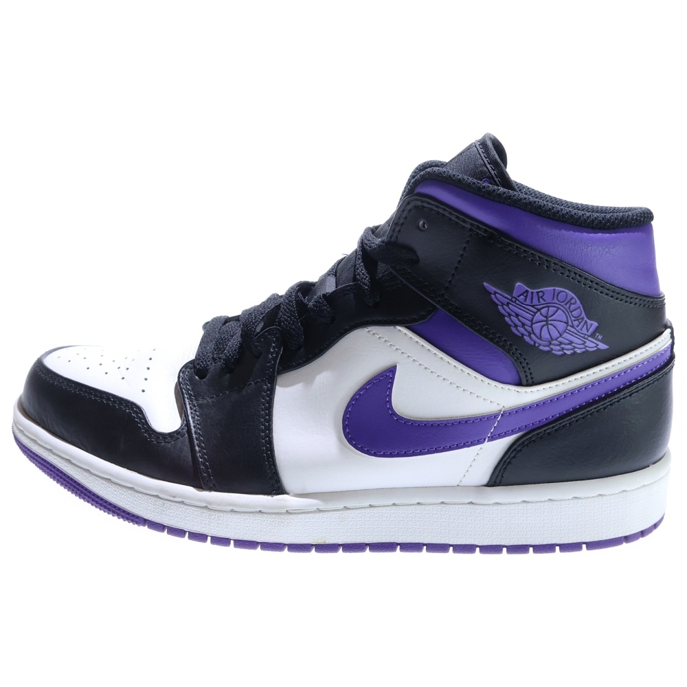 AIR JORDAN 1 MID エアジョーダン1 ミッドカットスニーカー ブラック/パープル US9.5/27.5cm 554724-095 Bランク