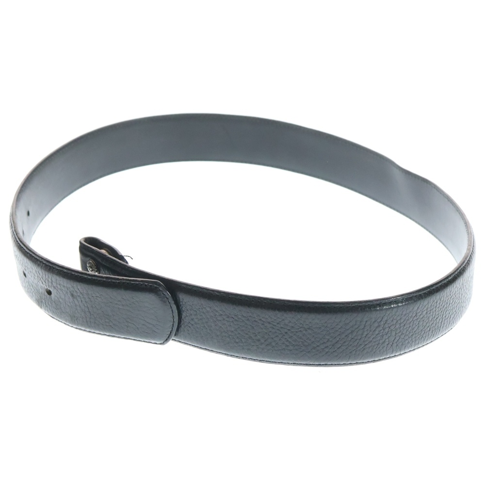 1.5 STRAP 1.5inch スクロールラベルリベッツ レザーベルト ブラック Bランク