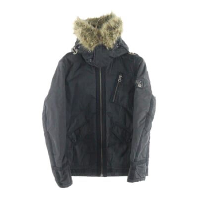 ファーフーデッド 中綿 ミリタリージャケット ブラック Bランク