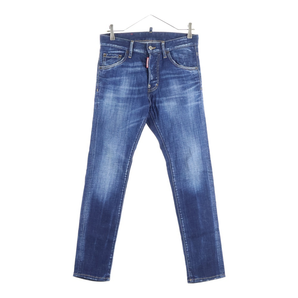 22SS ロゴ パッチ ボタンフライ デニムパンツ インディゴブルー S74LB1026 Bランク
