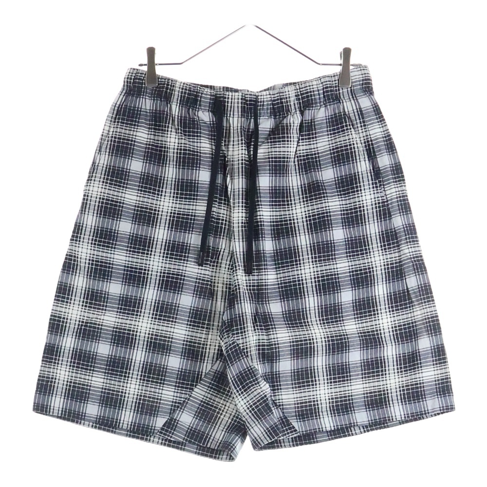 23SS チェック ワイド ショーツ ショート ハーフパンツ ブラック/ホワイト 2231-CP51-020 Bランク