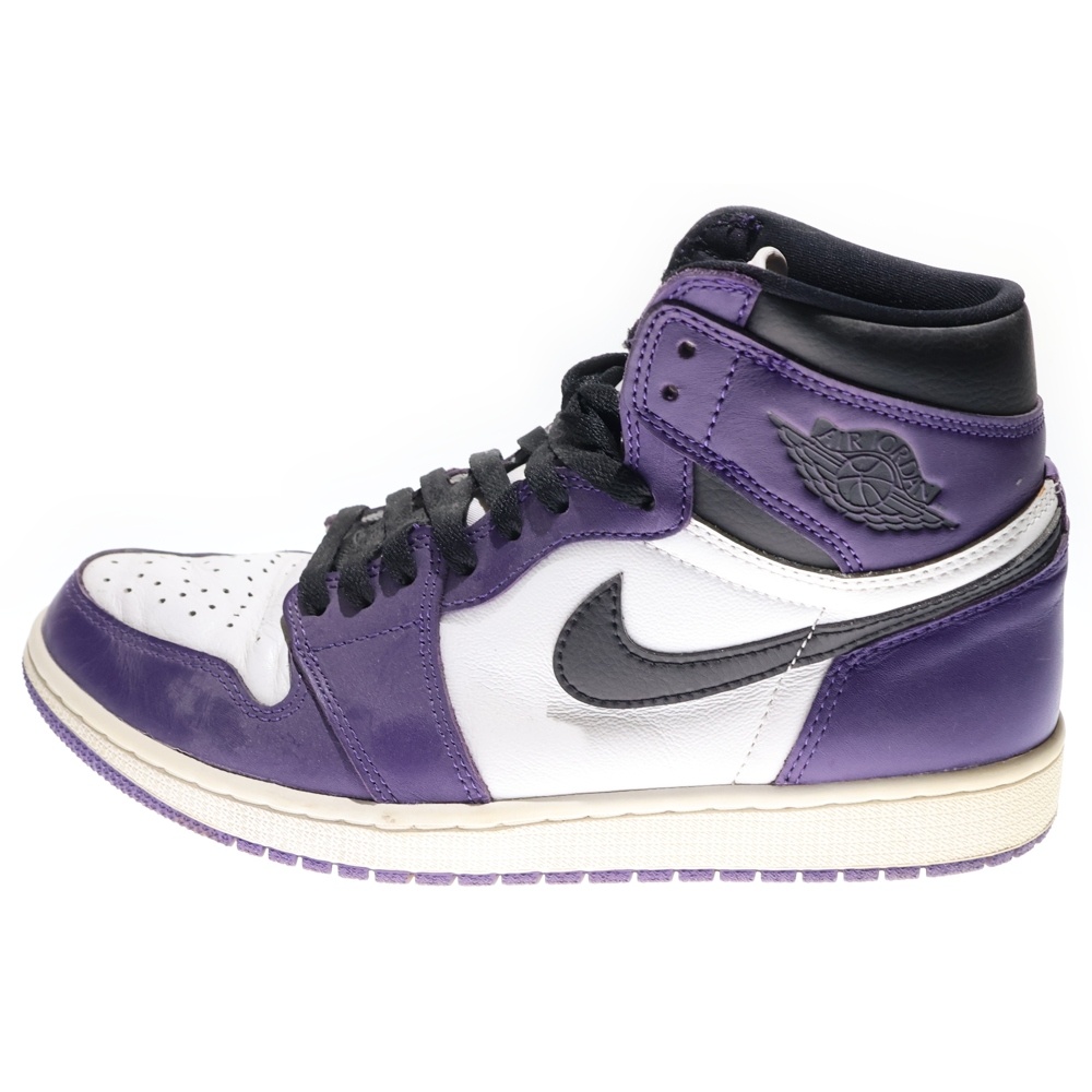 AIR JORDAN1 RETRO HIGH OG COURT PURPLE エアジョーダン1 コートパープル ハイカットスニーカー ホワイト/パープル US9.5/27.5cm 555088-500 Bランク