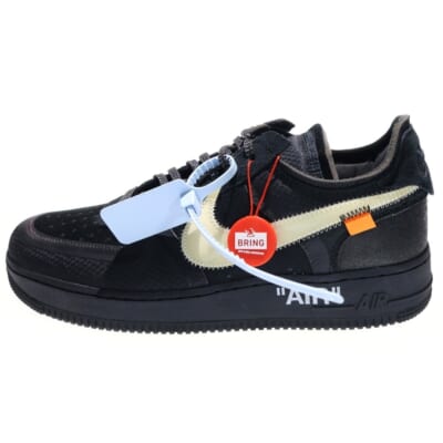 ×OFF-WHITE THE 10 AIR FORCE 1 LOW オフホワイト ザテン エアフォース1 ローカットスニーカー ブラック US10/28cm AO4606-001 Sランク