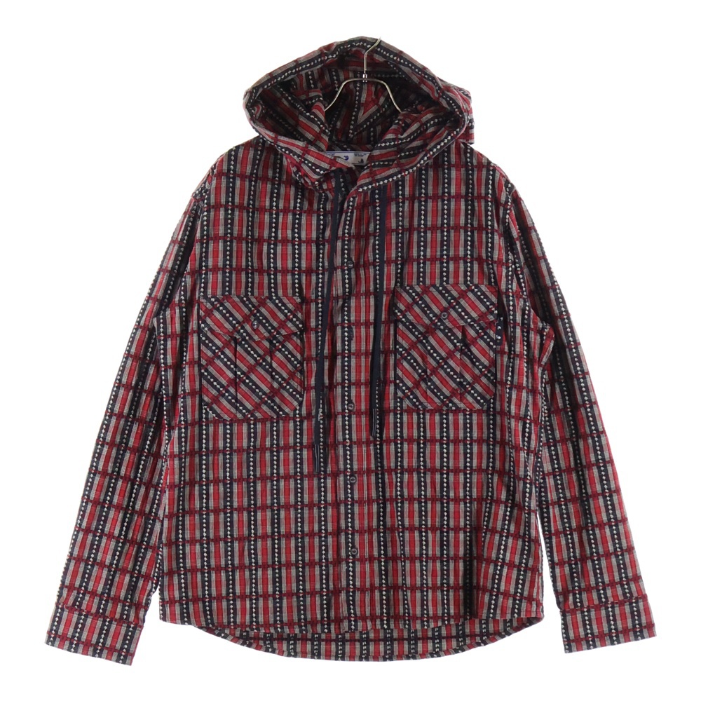 20AW Plaid Hooded Jacket プレイド チェック フーデット ジャケット レッド OMGA125F20FAB001 Bランク
