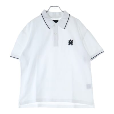 ロゴ刺繍 鹿の子 半袖ポロシャツ ホワイト Bランク