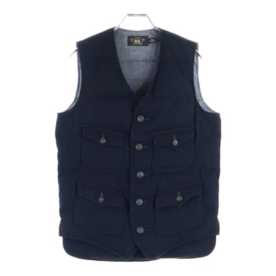 コットン ウール ダウンベスト ブラック Bランク