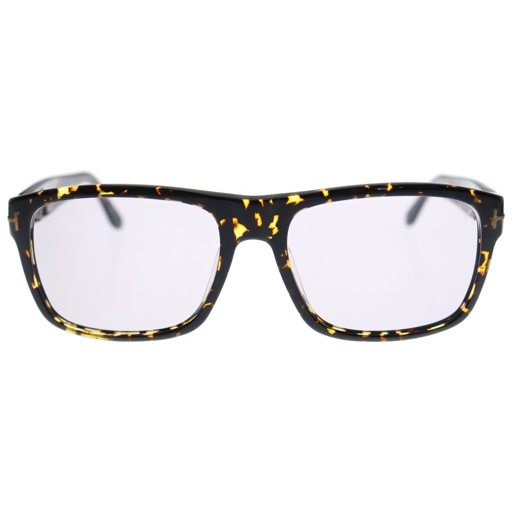 August スクエアフレーム カラーレンズ サングラス アイウェア メガネ 眼鏡 ブラウン/ブラック TF678-F Bランク