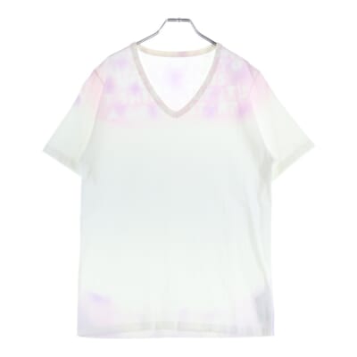 19SS AIDS CHARITY エイズ チャリティ Vネック 半袖Tシャツ カットソー ホワイト/パープル S30GJ0007 S20299 Aランク