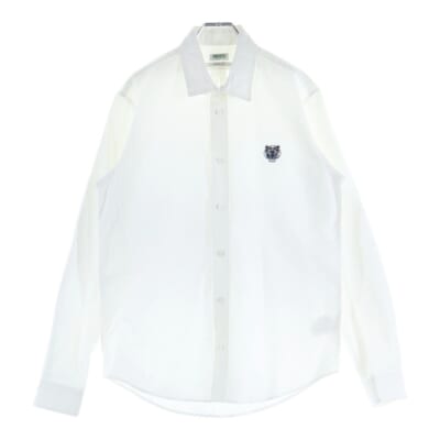 タイガー刺繍 ボタンダウン コットン 長袖シャツ ホワイト F755CH4001LD Aランク