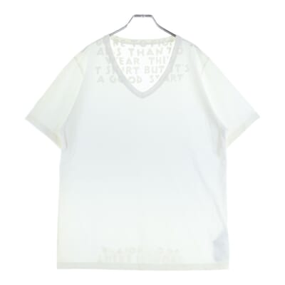 20SS AIDS CHARITY エイズ チャリティ Vネック 半袖Tシャツ カットソー ホワイト S30GJ0007 S20299 Aランク