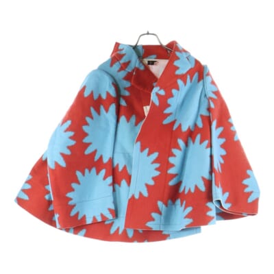 12AW 2次元 総柄デザイン ジャガード コート コンチョ レディース ブルー/レッド GJ-J020 AD2012 Bランク