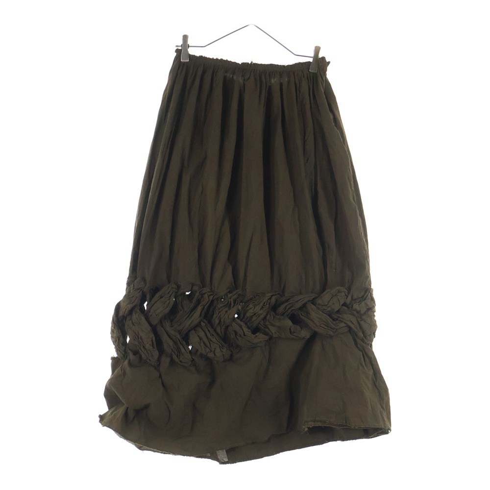 03SS クリンクル加工 ラウンドレースアップ ロングスカート カーキ レディース GI-S031 AD2002 Bランク