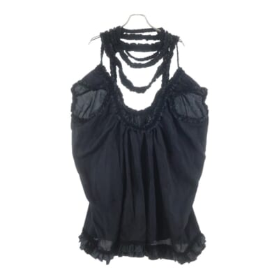 08AW エスニック総柄 フリルショルダー チュニック レディース ブラック GB-O007 Aランク