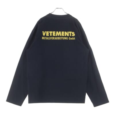 18SS Logo L/S Tee ゴシックロゴプリント 長袖Tシャツ ロンT ブラック MSS18TR44 Bランク