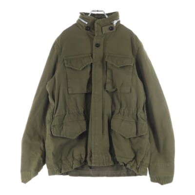 22SS Wool Surge Mix Blouson ウールサージミックスブルゾン チェックライニング ミリタリージャケット カーキ 22-02928M Bランク