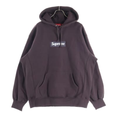 21AW Box Logo Hooded Sweatshirt ボックスロゴ フーデッド プルオーバーパーカー スウェットフーディ ブラウン Aランク