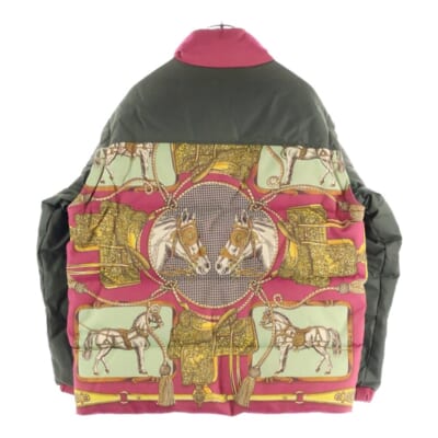 BAROQUE PATTERN PUFFER JACKET バロックパターン 2WAY 総柄 中綿ダウンジャケット ダウンベスト レッド/ブラック 595436 Z8AFG Bランク