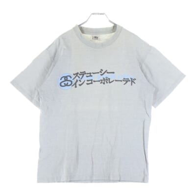 90S OLD STUSSY ヴィンテージ オールド ステューシーインコーポレーテド クルーネック半袖Tシャツ カットソー グレー Bランク