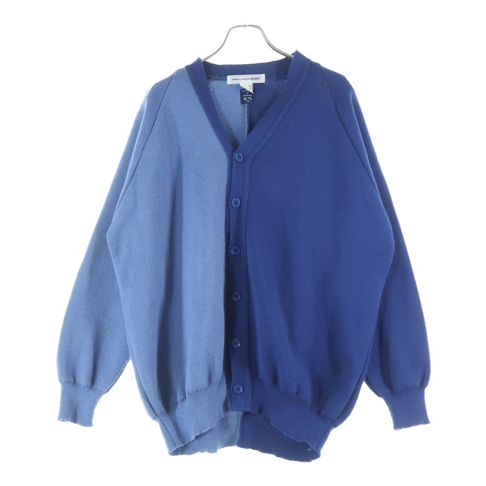 バイカラー アクリルニット カーディガン ブルー/ライトブルー FN-N501 Bランク