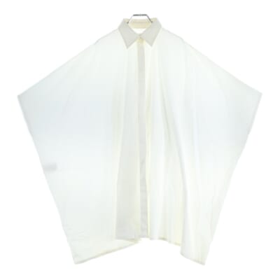 12SS 比翼ボタン コットン ポンチョ シャツ ホワイト S51DL0138 レディース Aランク