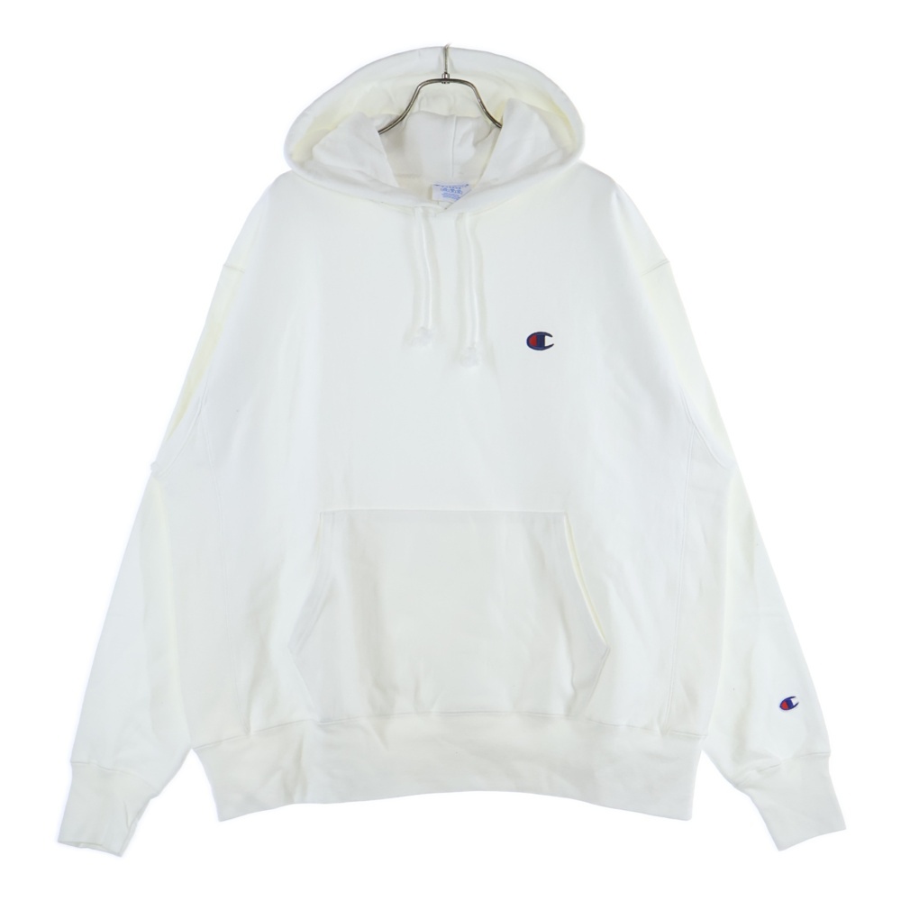 裏起毛 ワッペンロゴ スウェット プルオーバーパーカー ホワイト Bランク