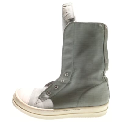 1MEGA TONGUE RAMONES メガタン ラモーンズ ハイカットスニーカー シルバー レディース Bランク