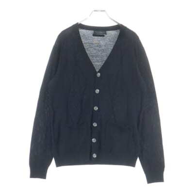 アーガイル ウール カーディガン ブラック Bランク