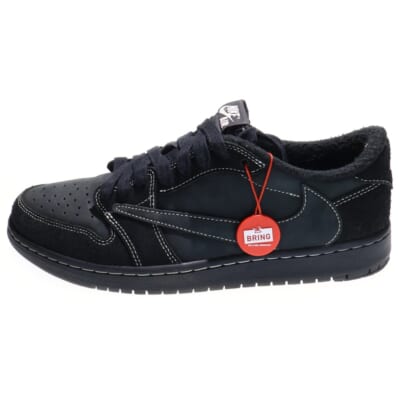 ×TRAVIS SCOTT AIR JORDAN 1 LOW OG SP トラヴィススコット エアジョーダン1 ブラックファントム ローカットスニーカー ブラック US10.5/28.5cm DM7866-001 Bランク