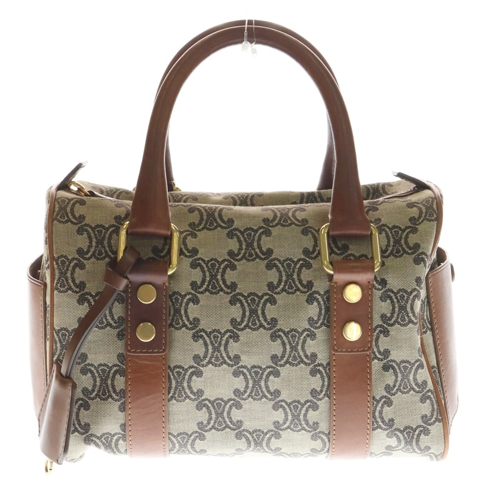 マカダム トリオンフ ミニボストンバッグ ハンドバッグ ブラウン キャンバス×レザー ゴールド金具 Bランク