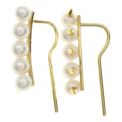 デインジャー プラス パール ピアス K18 Au750 YG イエローゴールド ピアス Bランク