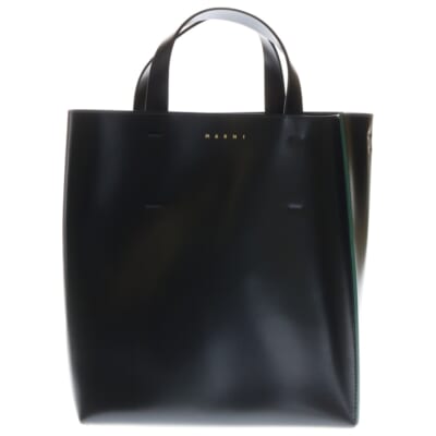 ミュゼオ トートバッグ 2wayショルダーバッグ ブラックレザー Aランク