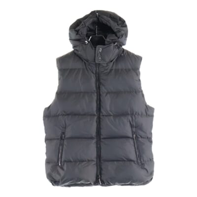 FAYER-WK フーデッド ジップアップ ダウンベスト ブラック Aランク
