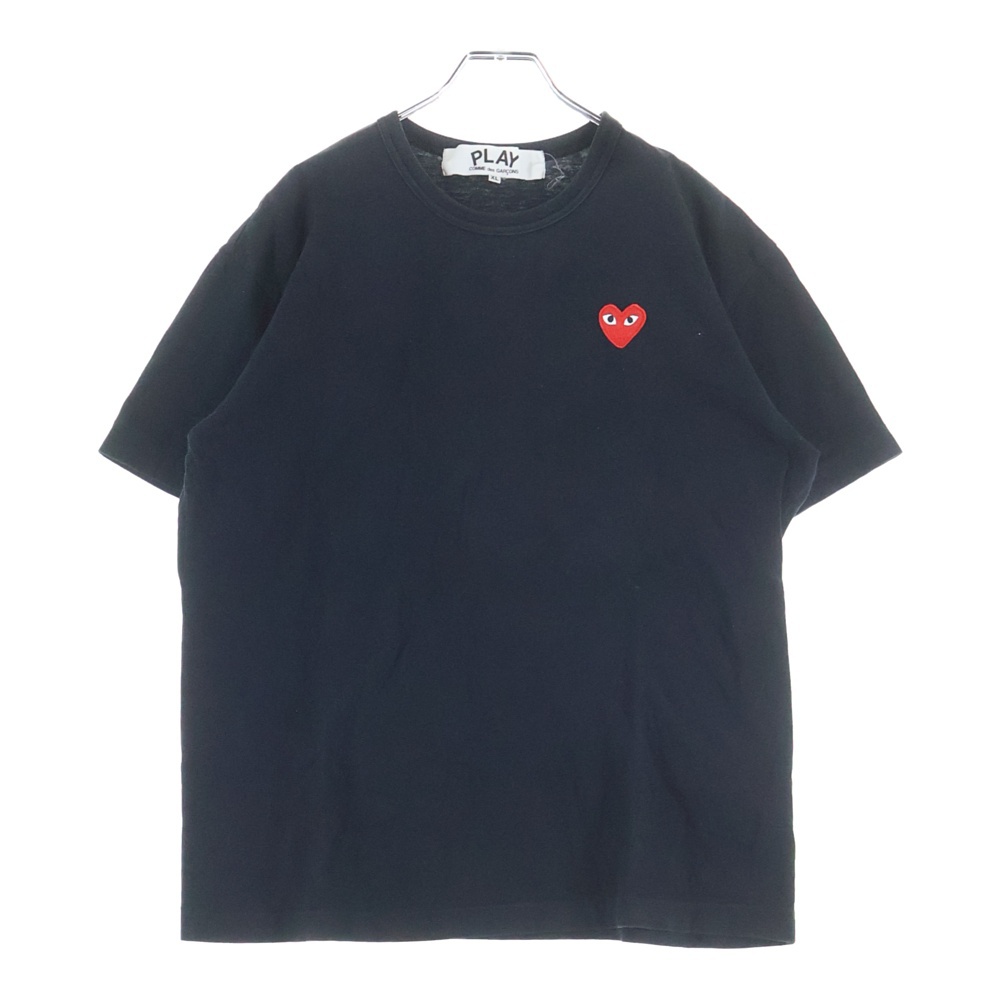 AD2020/5 ハートロゴ刺繍 クルーネック 半袖Tシャツ カットソー ブラック AZ-T108 Bランク