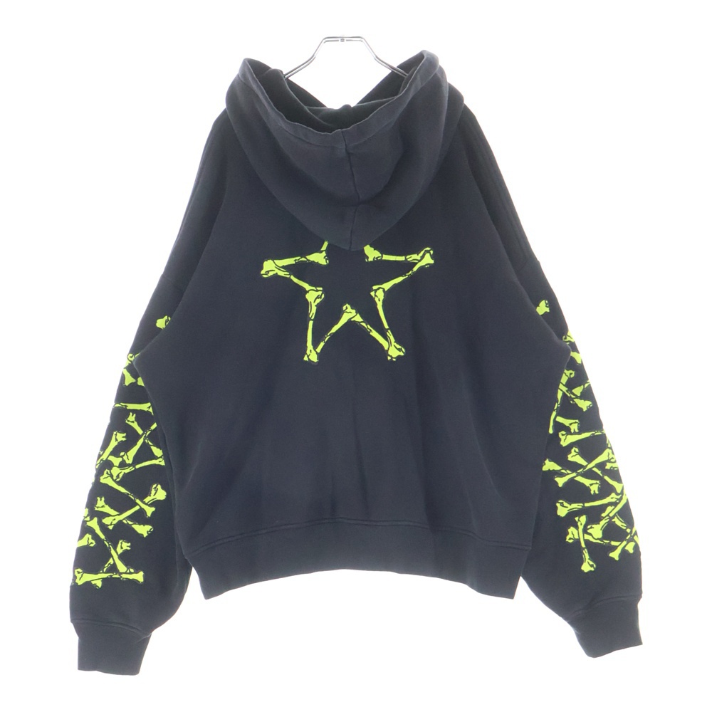 Bones Star Hoodie ボーンズスター フーディー プルオーバーパーカー ブラック/イエロー Bランク