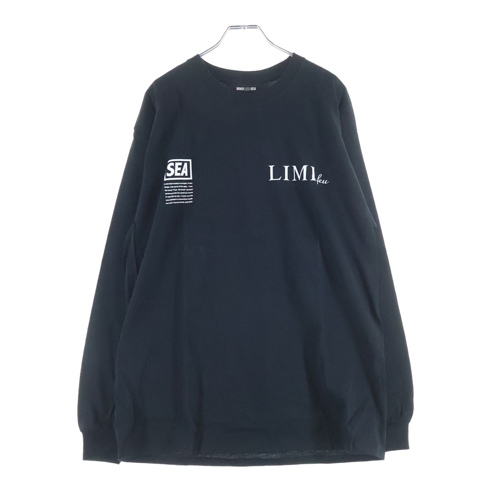 20SS×LIMI feu リミ フゥ ロゴプリント クルーネックコットン長袖カットソー ロンT ブラック Sランク