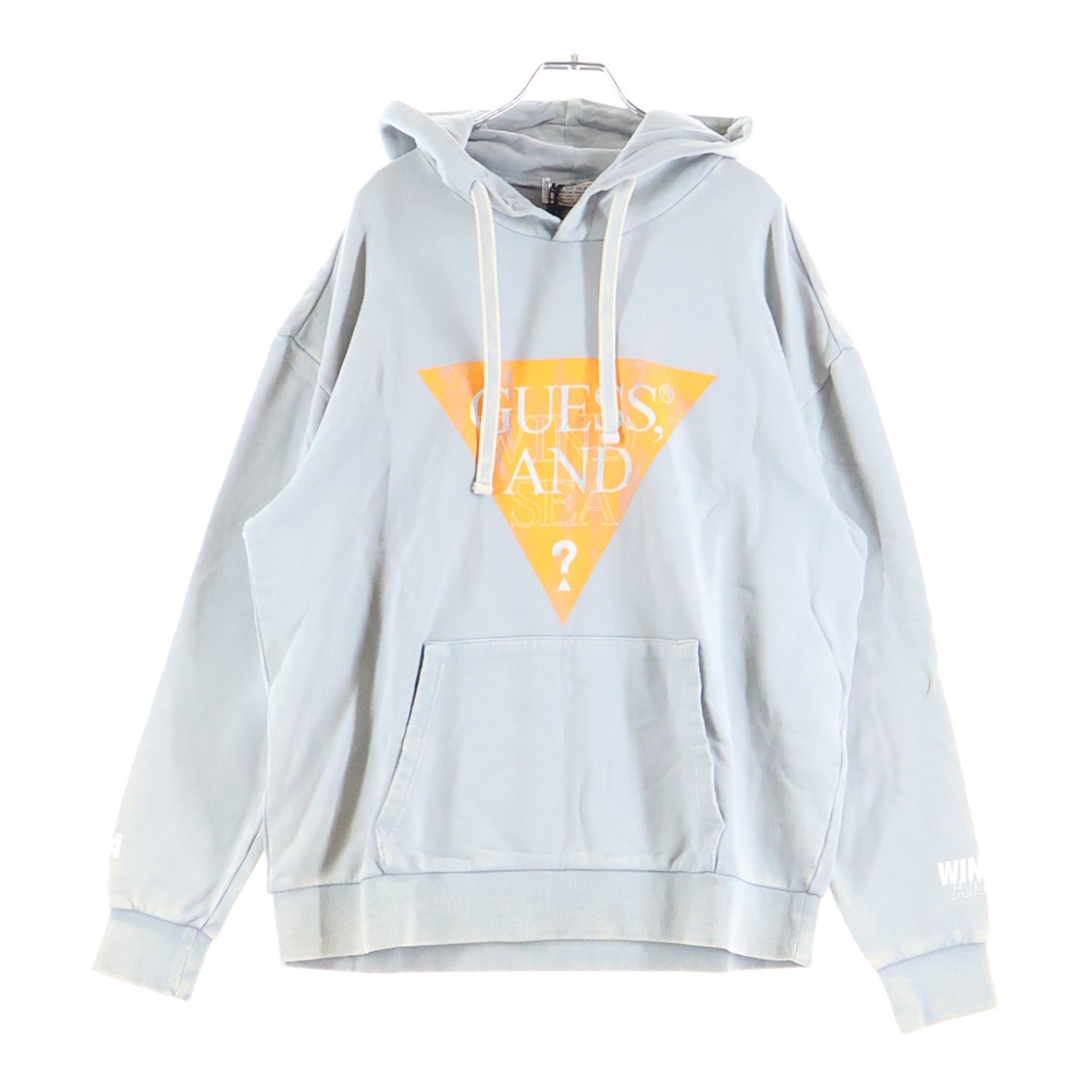 ×GUESS ゲス コットン プルオーバーパーカー グレー WDS-GUESS-02 Sランク