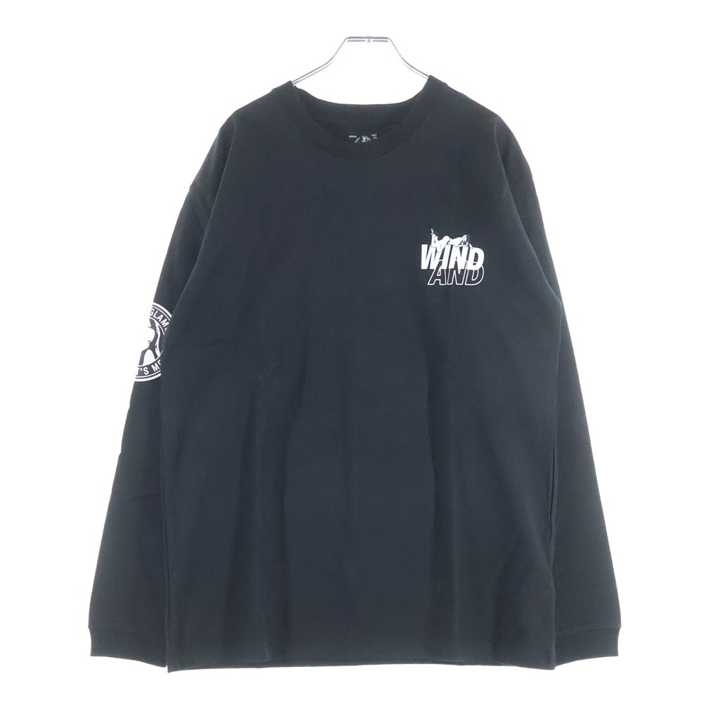 20SS×HYSTERIC GLAMOUR ヒステリックグラマー ロゴプリント クルーネックコットン長袖カットソー ロンT ブラック WDS-HYS-2-03 Sランク