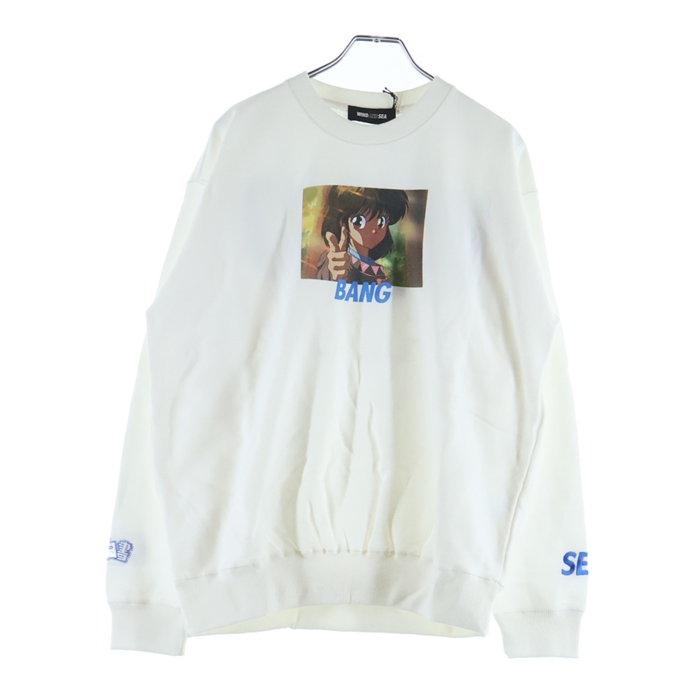 22SS×YYHS Crewneck 幽遊白書 プリント クルーネック スウェットトレーナー ホワイト WDS-YYHS-03 Sランク
