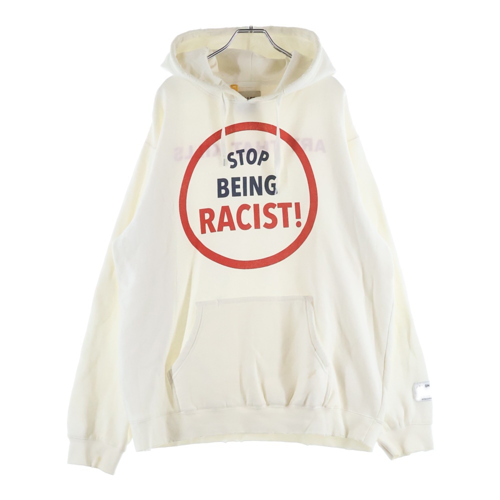 Stop Being Racist Hoodie フーディー プルオーバーパーカー ホワイト Bランク