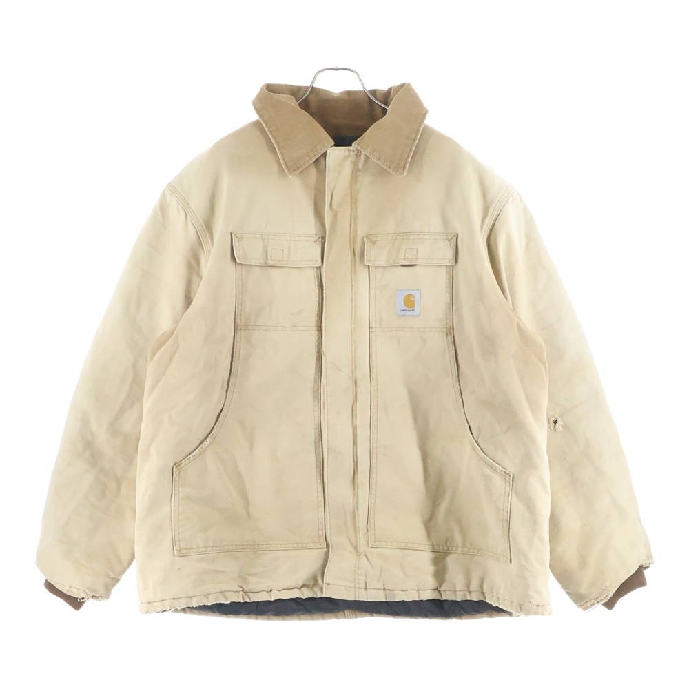 90s COTTON DUCK トラディショナル コート 中綿 ベージュ Bランク