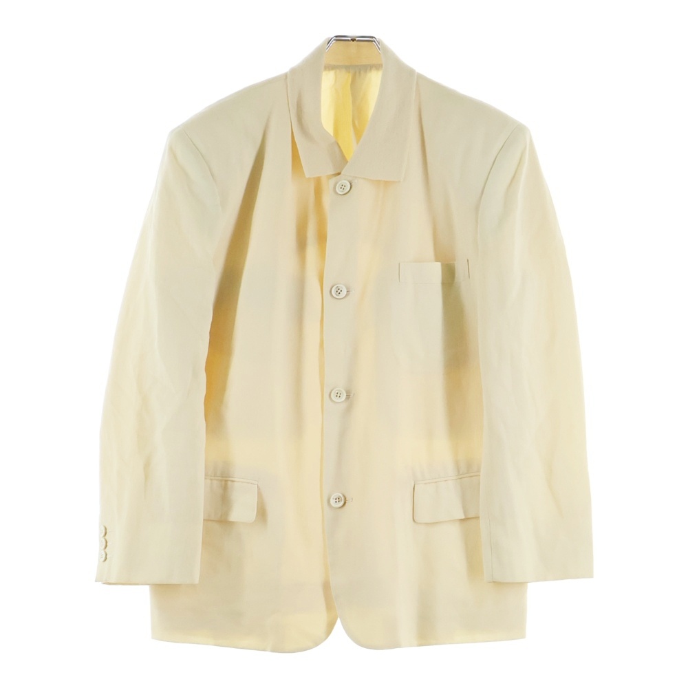 89SS 田中オム マオカラー テーラードジャケット 襟切り替え ウール ジャケット ベージュ Bランク