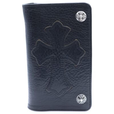 1ZIP CROSS PATCH 1ジップ クロスパッチ クロスボタン レザーウォレット 財布 ブラック Aランク