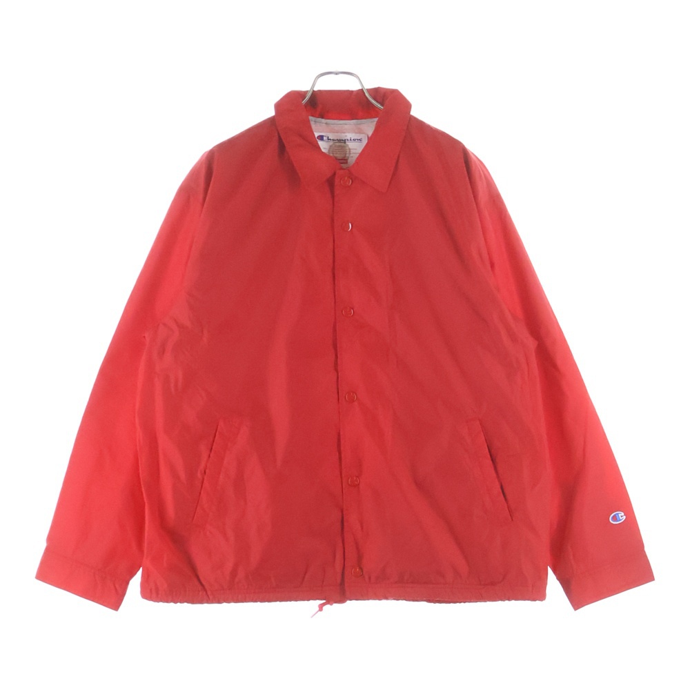 24SS ×Champion Coaches Jacket チャンピオン バックロゴ ナイロン コーチジャケット レッド Aランク
