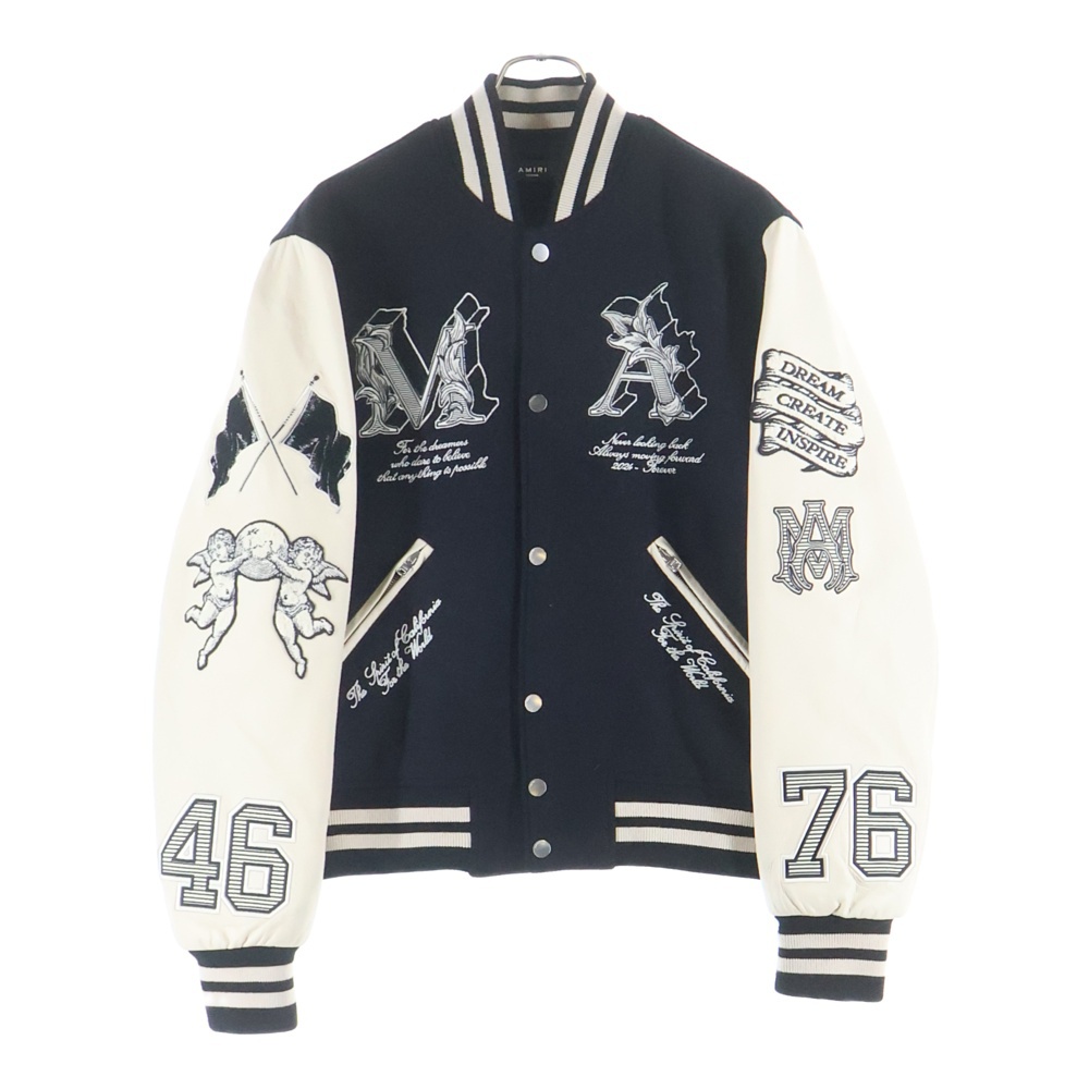 Angegel Varsity Jacket エンジェル MAロゴ刺繍 バーシティ ジャケット スタジャン ブラック Bランク