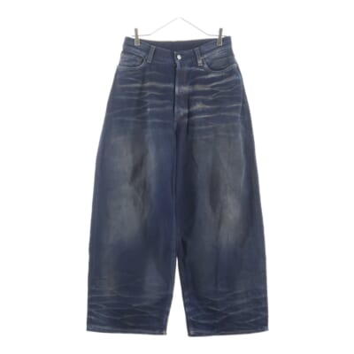 FN Darkside Leather Pants ダークサイド レザーポケット バギー パンツ インディゴ B00370 Bランク