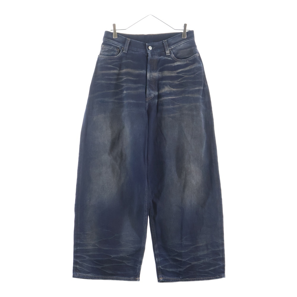 FN Darkside Leather Pants ダークサイド レザーポケット バギー パンツ インディゴ B00370 Bランク